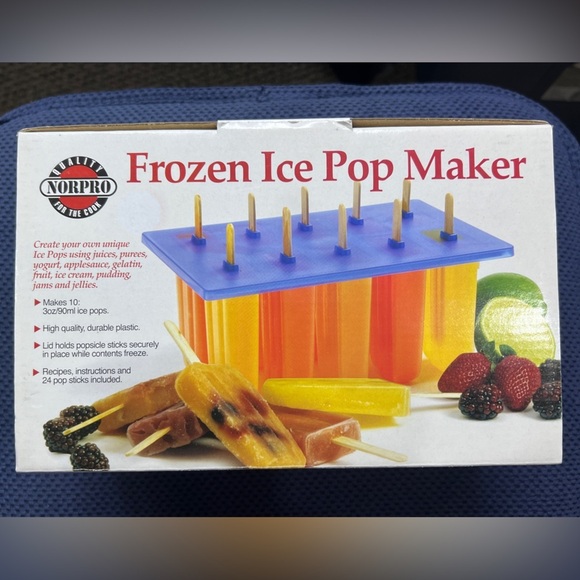 NWT Norpro Frozen Ice Pop Popsicle Maker with 24 Wooden Sticks - Picture 1 of 3